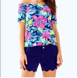 Lilly Pulitzer Off Shoulder Keria Top Capri Soleil